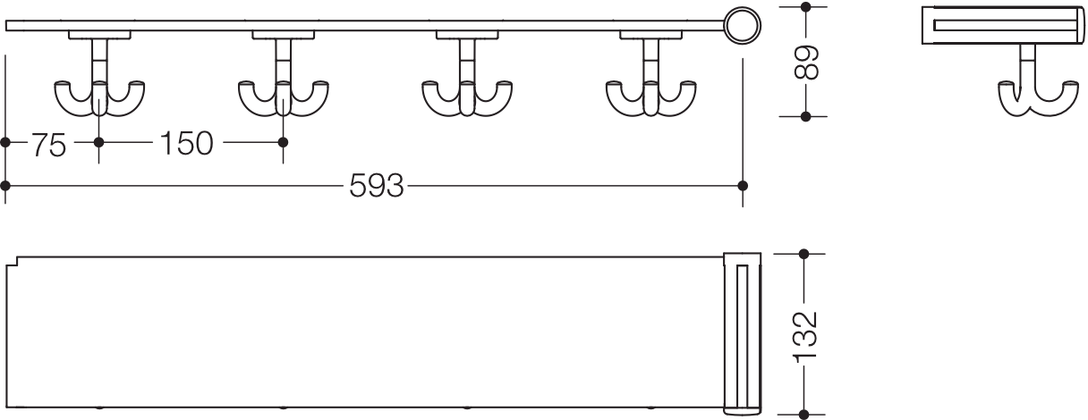 HEWI Ablage in 60,8 cm