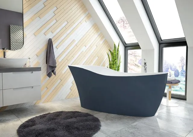 Hoesch Namur Lounge Badewanne 1900x900 freistehend Solique BiColor Weiß-Schiefergrau Hoesch Namur Lounge Badewanne 1900x900 freistehend Solique BiColor Weiß-Schiefergrau