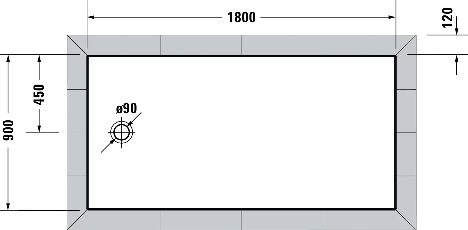 Duravit rechteck Duschwanne „Tempano“ 180 × 90 cm in Weiß Duravit rechteck Duschwanne „Tempano“ 180 × 90 cm in Weiß