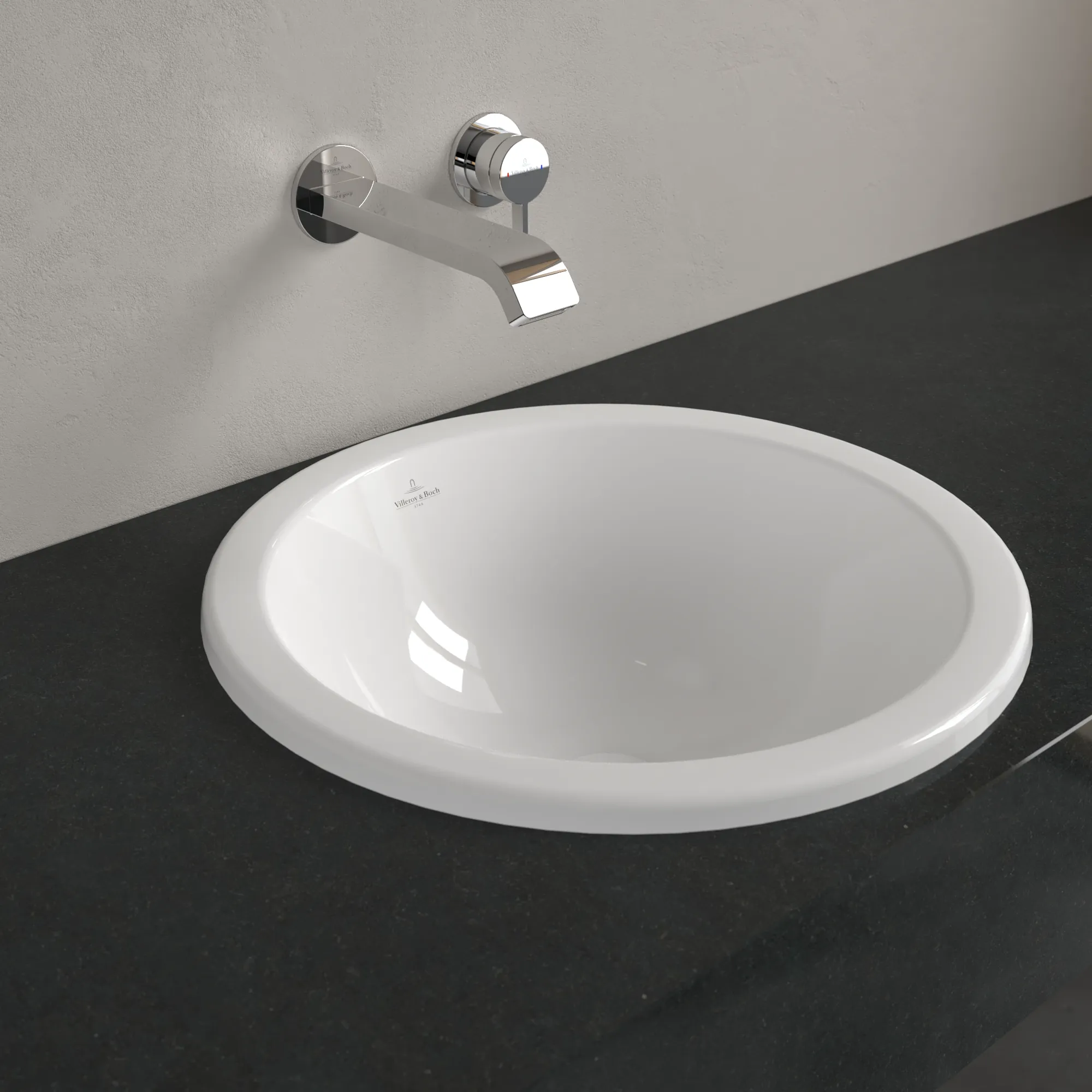Villeroy & Boch Einbauwaschtisch aus TitanCeram „Loop & Friends“ ⌀ 450 mm, ohne Hahnlochbohrung