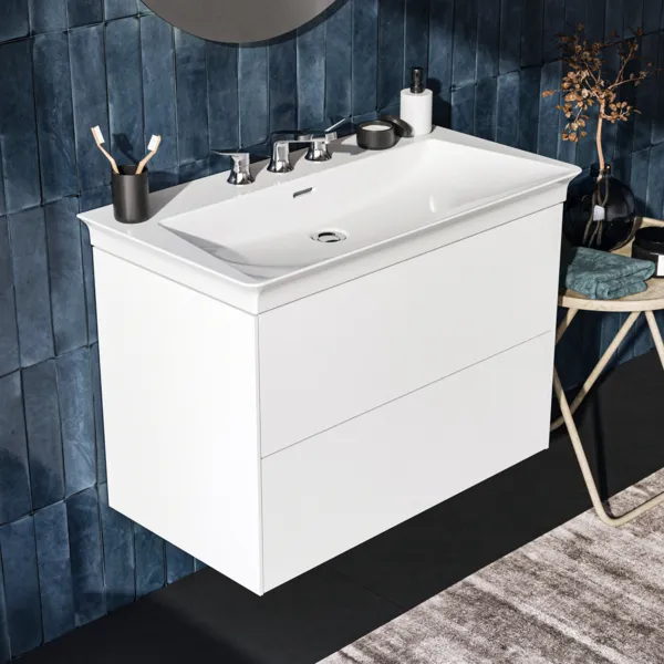 Ideal Standard Möbelwaschtischunterschrank Conca 800 mm 2 Auszüge Weiß matt Ideal Standard Möbelwaschtischunterschrank Conca 800 mm 2 Auszüge Weiß matt