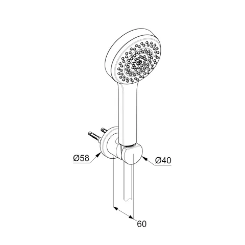 Kludi-DIVE Wannen-Brause-Set Dive S 1S chrom, DN 15, 15 l/min Durchfluss, 9 l/min begrenzbar, 1 Strahlart, Kalkschnellreinigung, G1/2 Anschluss, 1.250 mm Brauseschlauch
