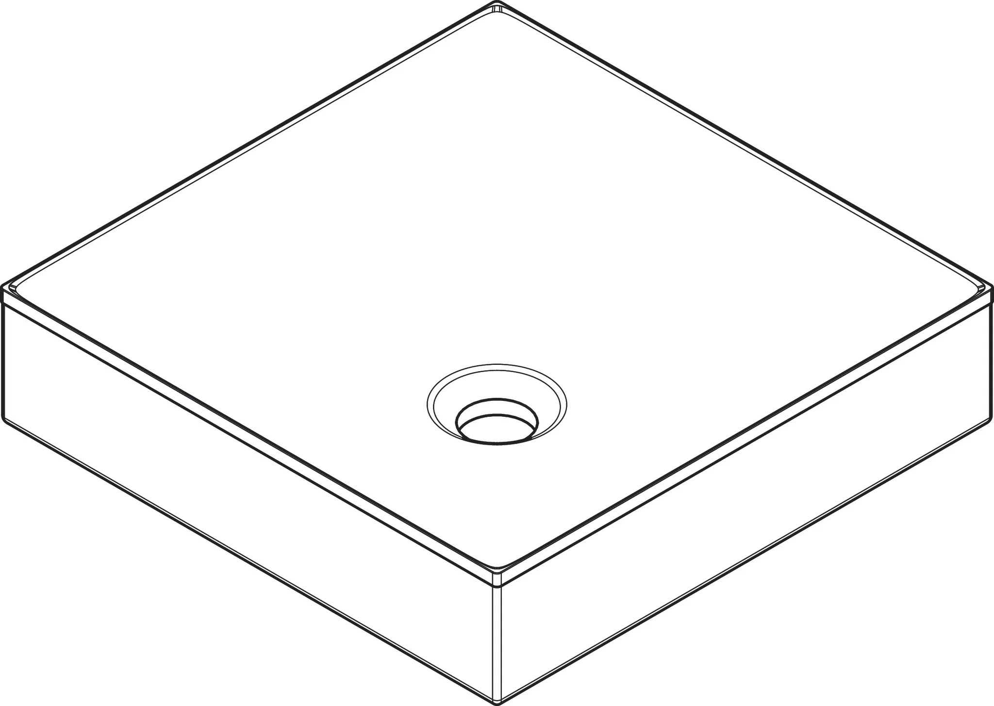 Hansgrohe AXOR Suite Waschbecken & Badewannen Aufsatzwaschtisch 400⁄400 ohne Hahnloch und Überlauf, Polished Nickel