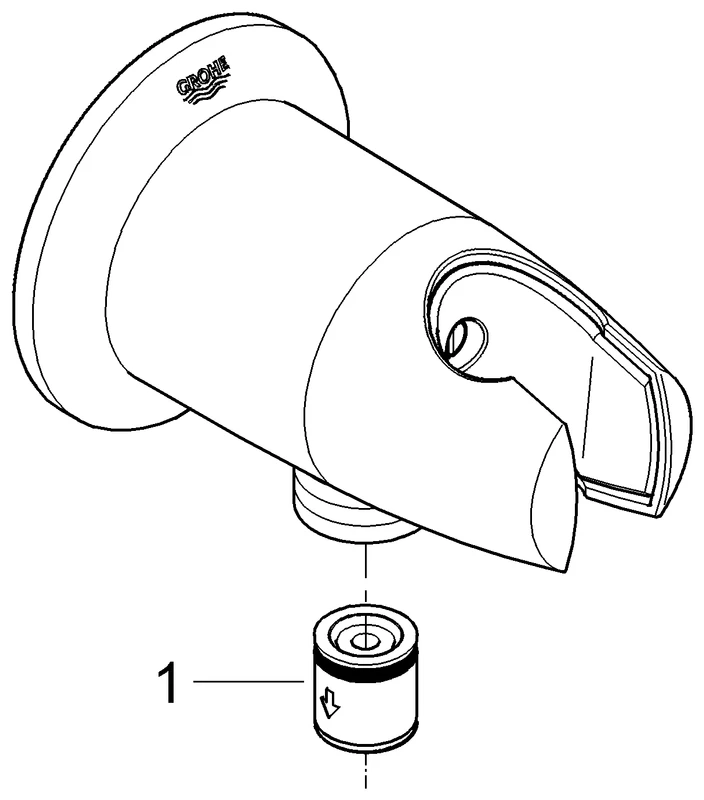 Wandanschlussbogen Movario 28406, mit Brausehalter, eigensicher, chrom