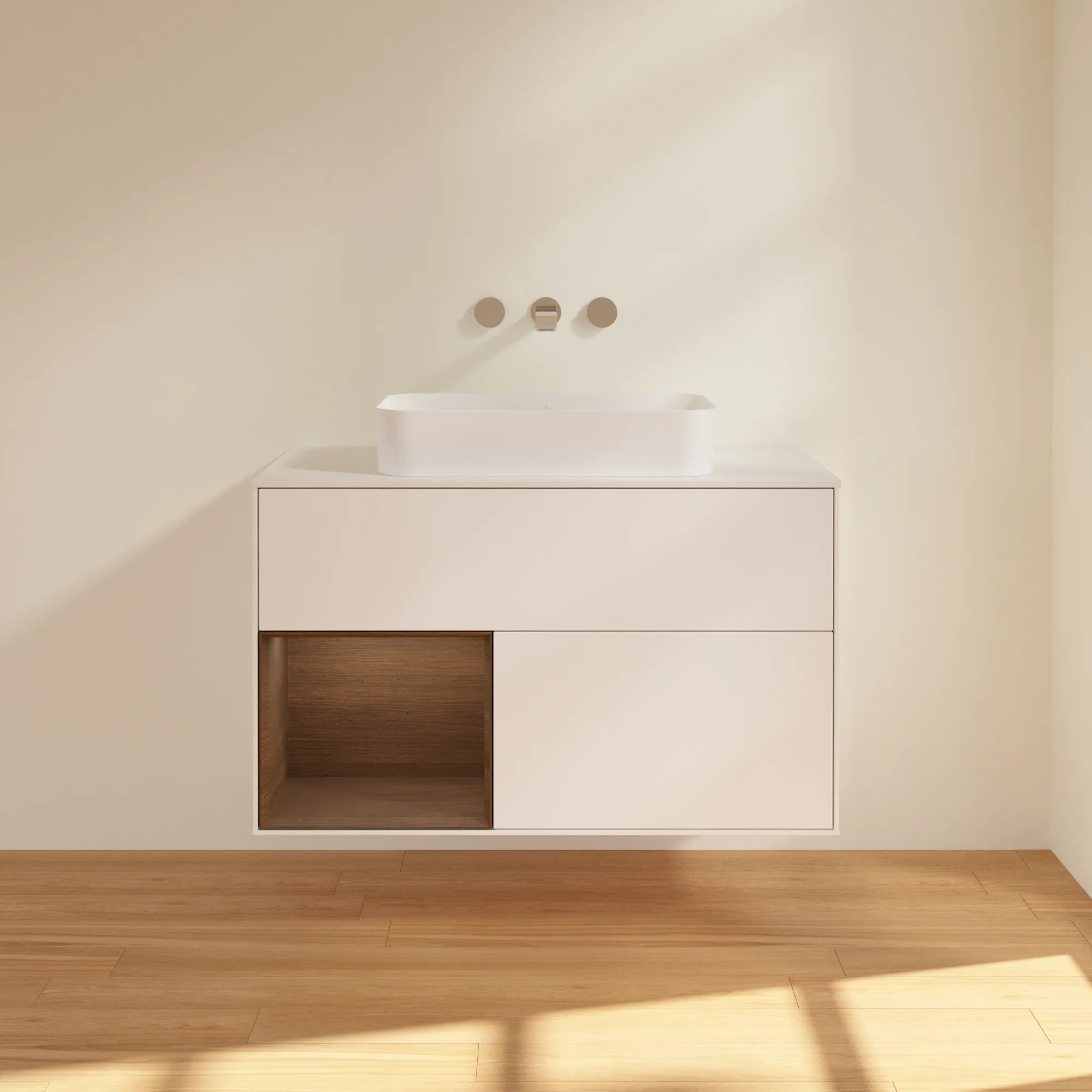 Villeroy & Boch Waschtischunterschrank „Finion“ für Schrankwaschtisch 1000 × 603 × 501 mm White Matt Lacquer, ohne Hahnlochbohrung, für Becken mittig Villeroy & Boch Waschtischunterschrank „Finion“ für Schrankwaschtisch 1000 × 603 × 501 mm White Matt Lacquer, ohne Hahnlochbohrung, für Becken mittig