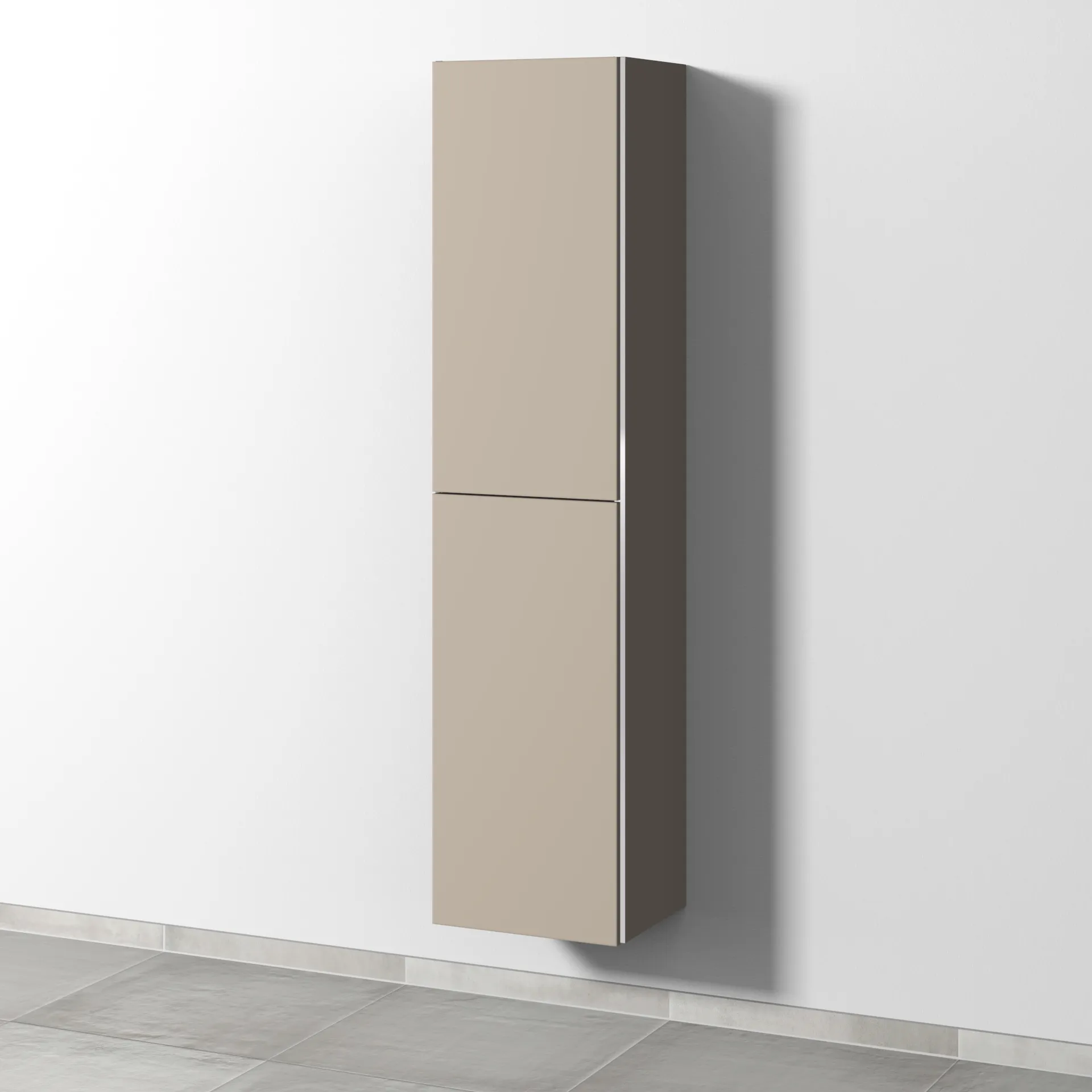 Sanipa Hochschrank „3way“ 400 × 1700 × 345 mm Anschlag links, in Sandgrau (matt), Anschlag links