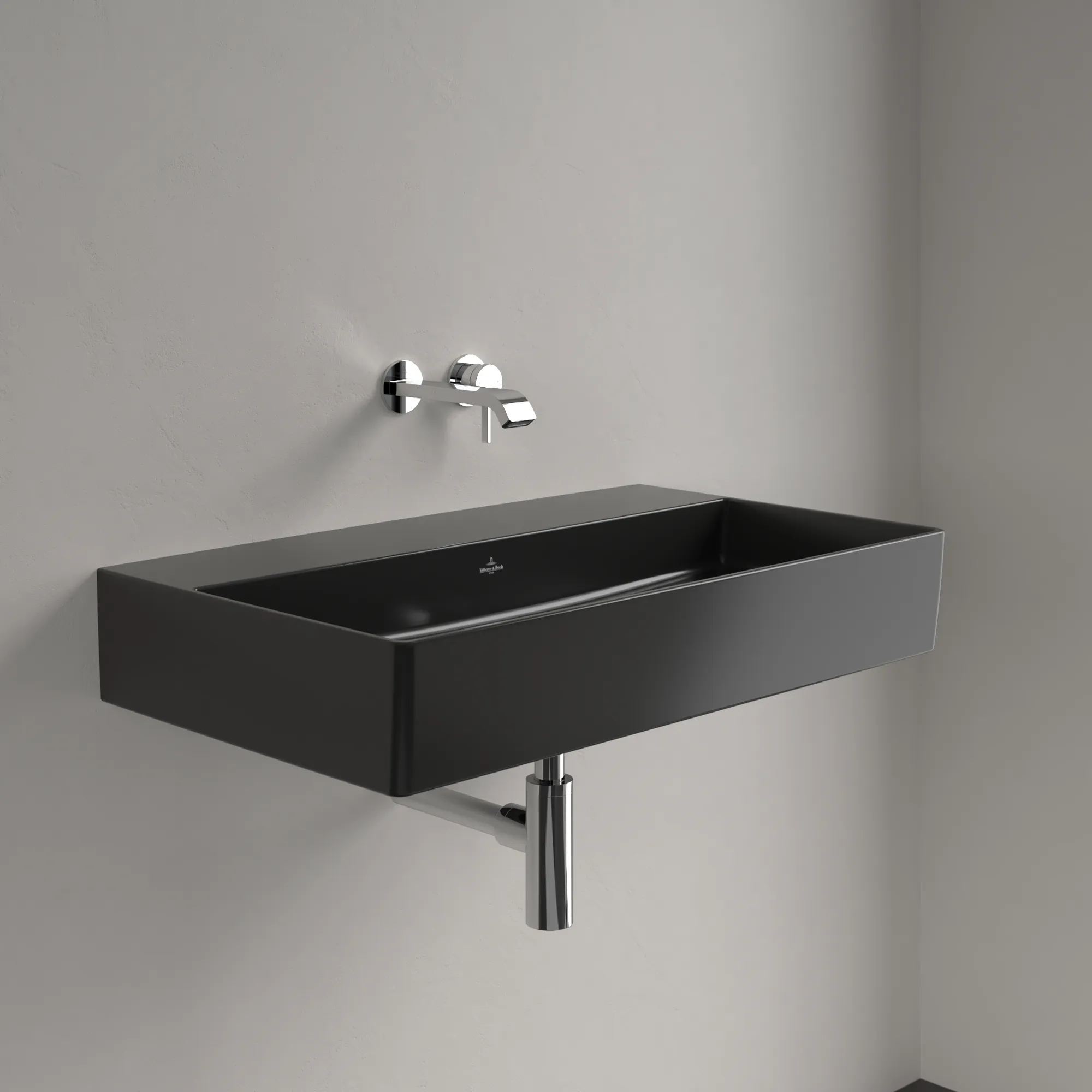 Villeroy & Boch Memento 2.0 Wandwaschbecken, 800x470x140mm, Pure Black CeramicPlus Villeroy & Boch Memento 2.0 Wandwaschbecken, 800x470x140mm, Pure Black CeramicPlus
