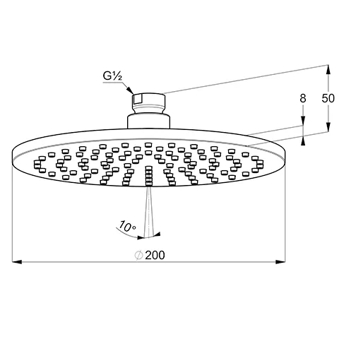 Kludi A-QA Tellerkopfbrause 200 mm, flache Ausführung, chrom Kludi A-QA Tellerkopfbrause 200 mm, flache Ausführung, chrom