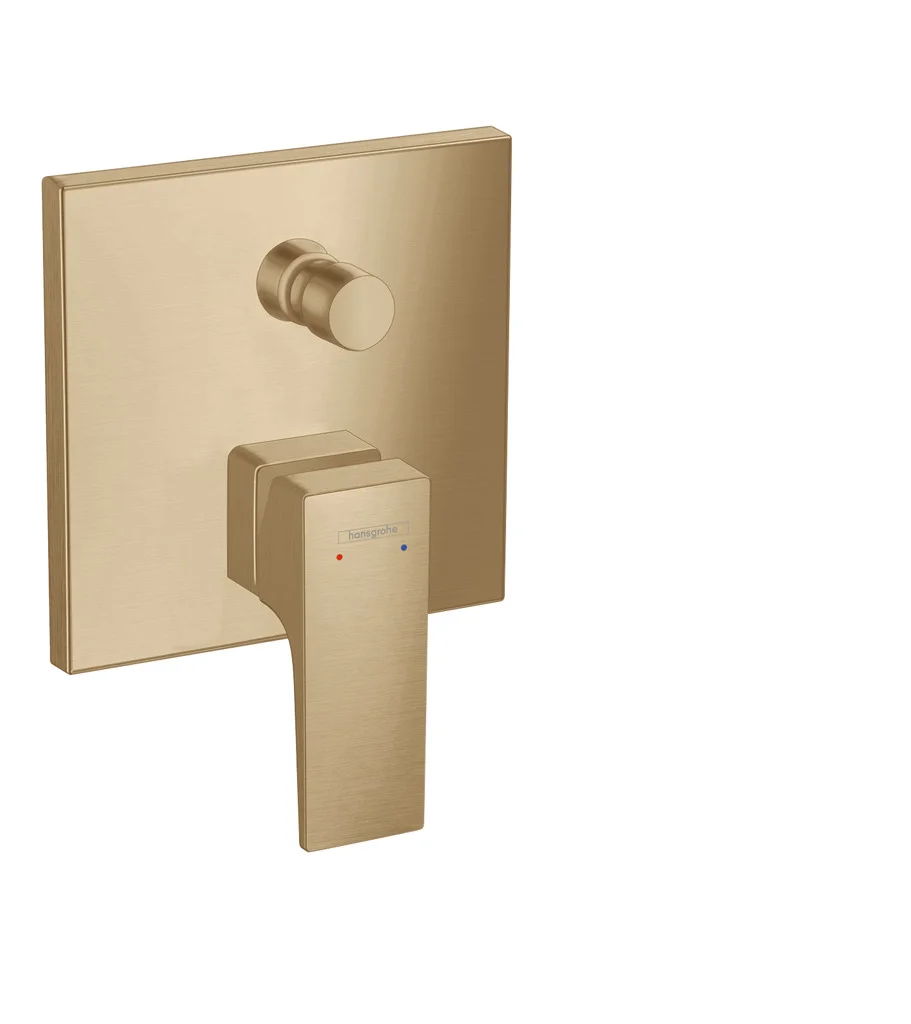 Hansgrohe Metropol Einhebel-Wannenmischer Unterputz, Brushed Bronze, Keramikmischsystem, einstellbare Temperaturbegrenzung, automatische Rückstellung, Schalldämpfer