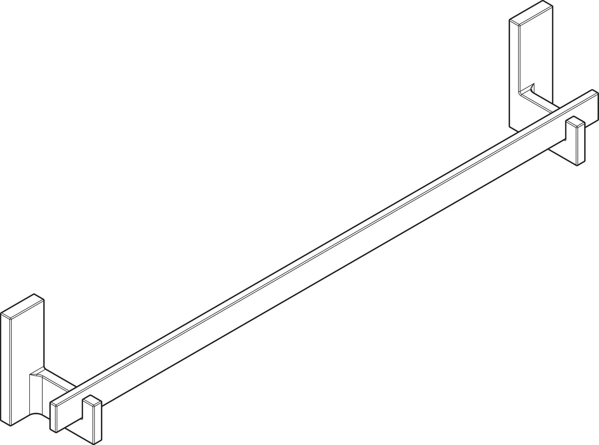 Hansgrohe AXOR Universal Rectangular Badetuchhalter 600 mm, Chrom