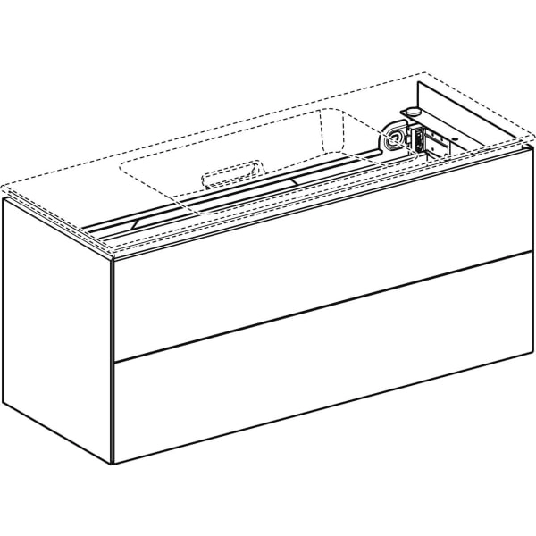 ONE Unterschrank für Waschtisch, mit zwei Schubladen, verkürzte Ausladung: 104.5x46.5x39.5cm, weiß ONE Unterschrank für Waschtisch, mit zwei Schubladen, verkürzte Ausladung: 104.5x46.5x39.5cm, weiß