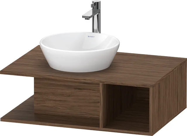 Duravit Waschtischunterschrank wandhängend „D-Neo“ 80 × 26 × 55 cm Nussbaum Dunkel