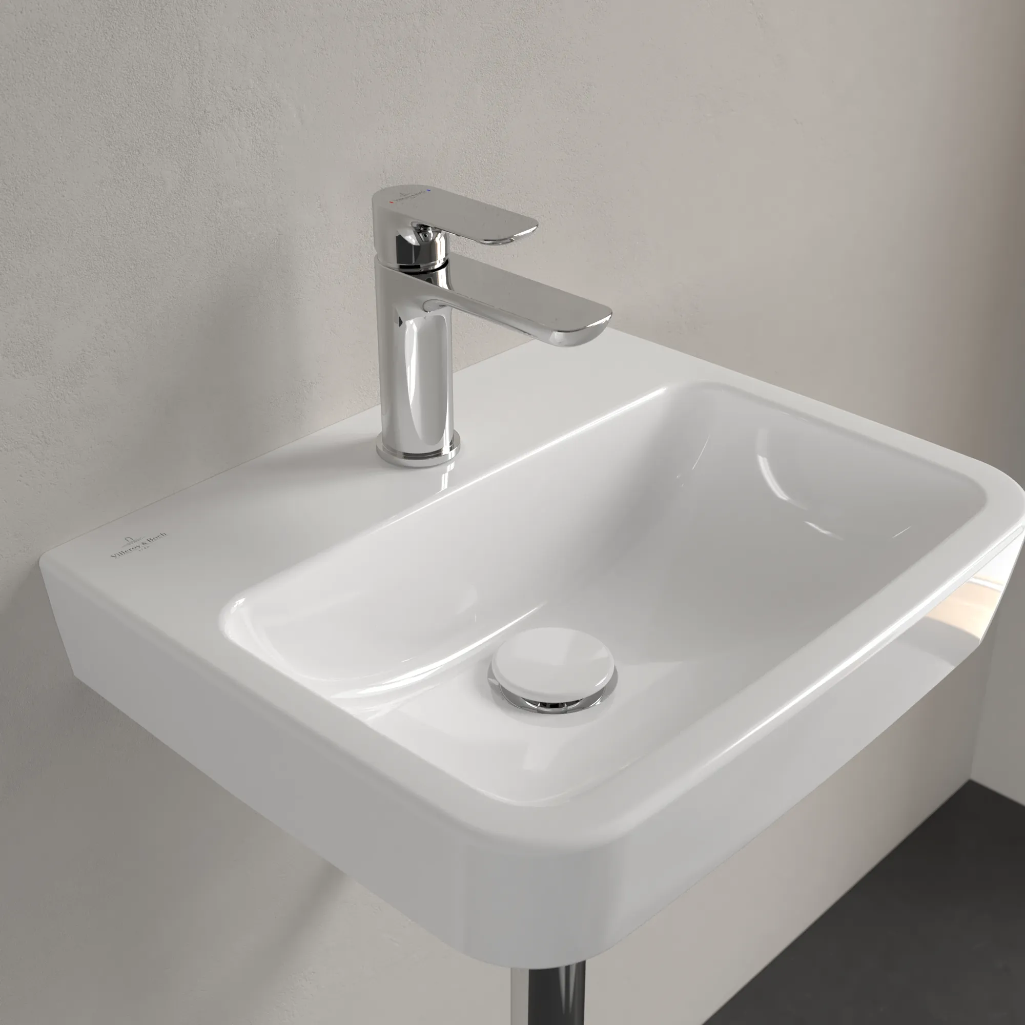 Villeroy & Boch Einbau-/Aufsatz Handwaschbecken geschliffen „O.novo“ 450 × 370 × 160 mm, für Becken mittig, mit Hahnlochbohrung, Hahnlochposition mittig in Weiß Alpin Villeroy & Boch Einbau-/Aufsatz Handwaschbecken geschliffen „O.novo“ 450 × 370 × 160 mm, für Becken mittig, mit Hahnlochbohrung, Hahnlochposition mittig in Weiß Alpin