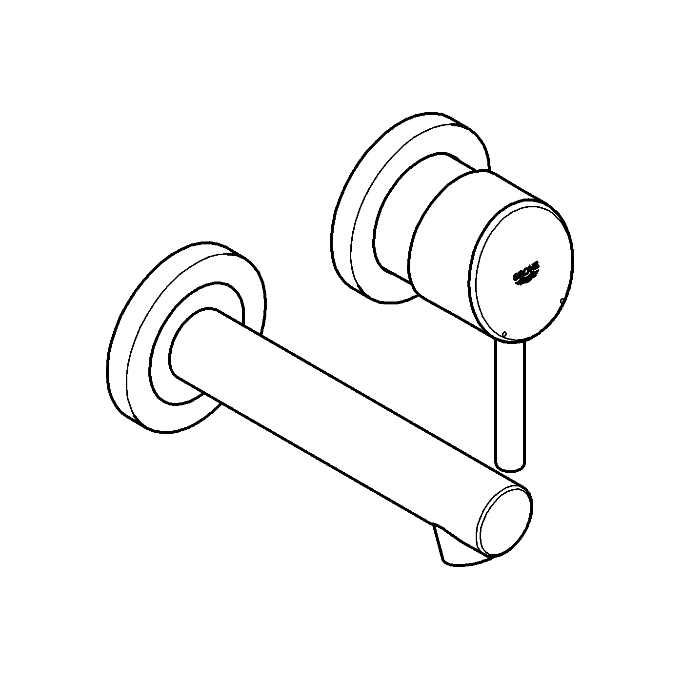 Grohe Concetto 2-Loch-Waschtischbatterie Wandmontage chrom Grohe Concetto 2-Loch-Waschtischbatterie Wandmontage chrom