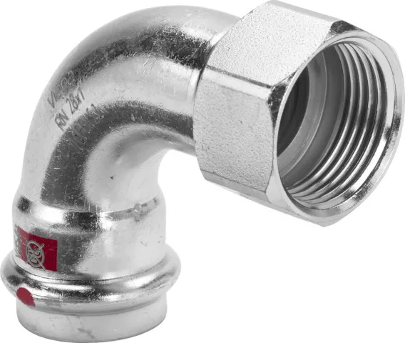 „Prestabo“ 90°-Bogen mit 1 Muffe und Innengewinde 18 mm × 1/2″ „Prestabo“ 90°-Bogen mit 1 Muffe und Innengewinde 18 mm × 1/2″