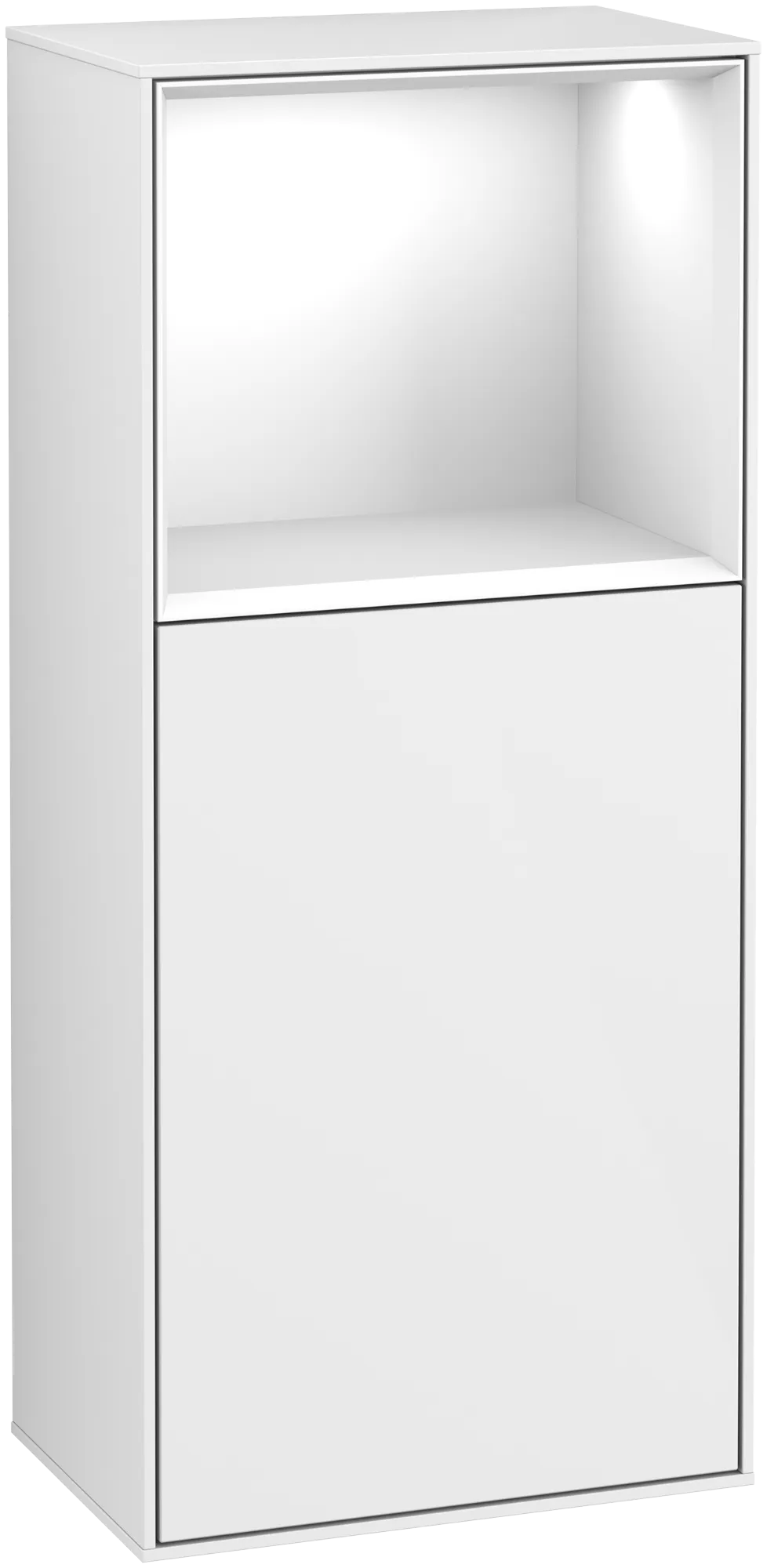 Villeroy & Boch Seitenschrank „Finion“ 41,8 × 93,6 cm 1 Tür, Anschlag links, mit Regalelement-Beleuchtung Anschlag links Villeroy & Boch Seitenschrank „Finion“ 41,8 × 93,6 cm 1 Tür, Anschlag links, mit Regalelement-Beleuchtung Anschlag links