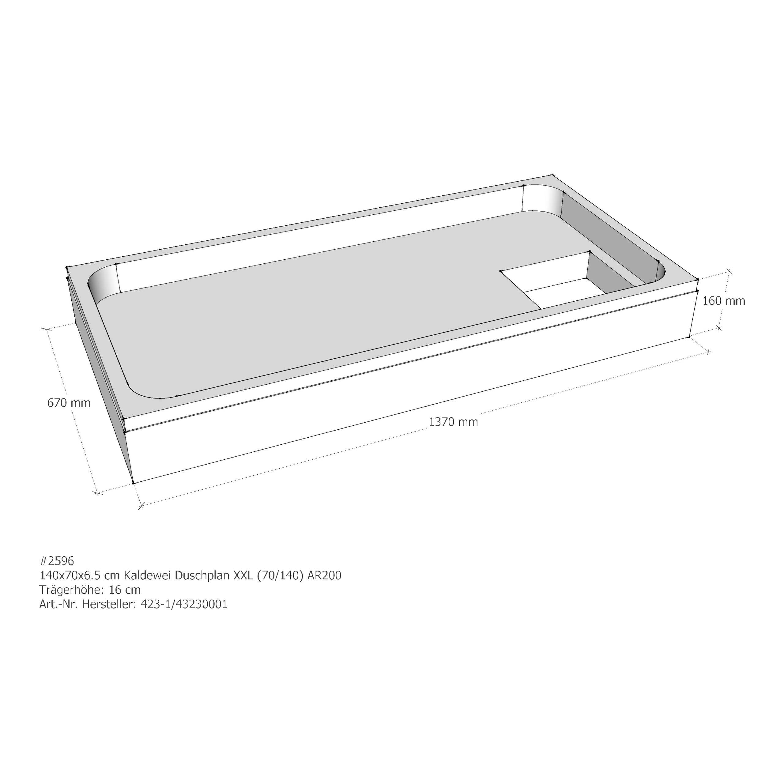 Duschwannenträger für Kaldewei Duschplan XXL 140 × 70 × 6,5 cm Breite: 70 cm / Länge: 140 cm Duschwannenträger für Kaldewei Duschplan XXL 140 × 70 × 6,5 cm Breite: 70 cm / Länge: 140 cm