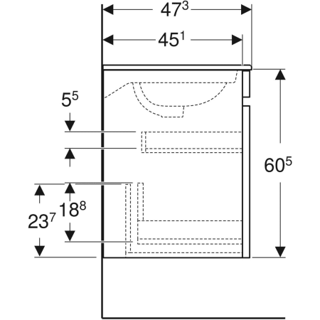 Geberit Waschtischunterschrank „Renova“ 58,8 × 60,5 × 47,3 cm Geberit Waschtischunterschrank „Renova“ 58,8 × 60,5 × 47,3 cm