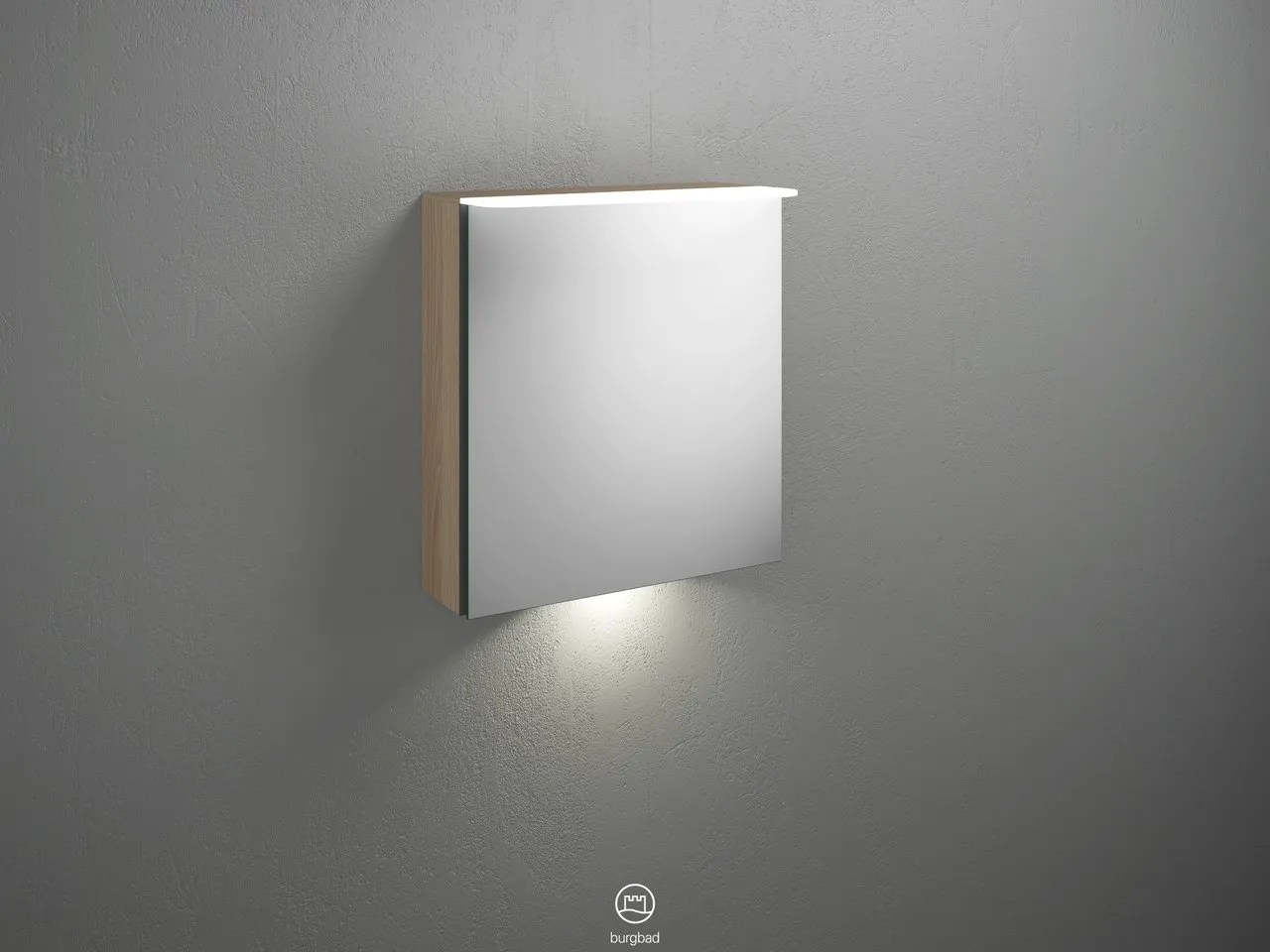 Burgbad Spiegelschrank Badu SFUA060, 310x600x665 mm, LED-Aufsatzleuchte 4200 K, beidseitig verspiegelt