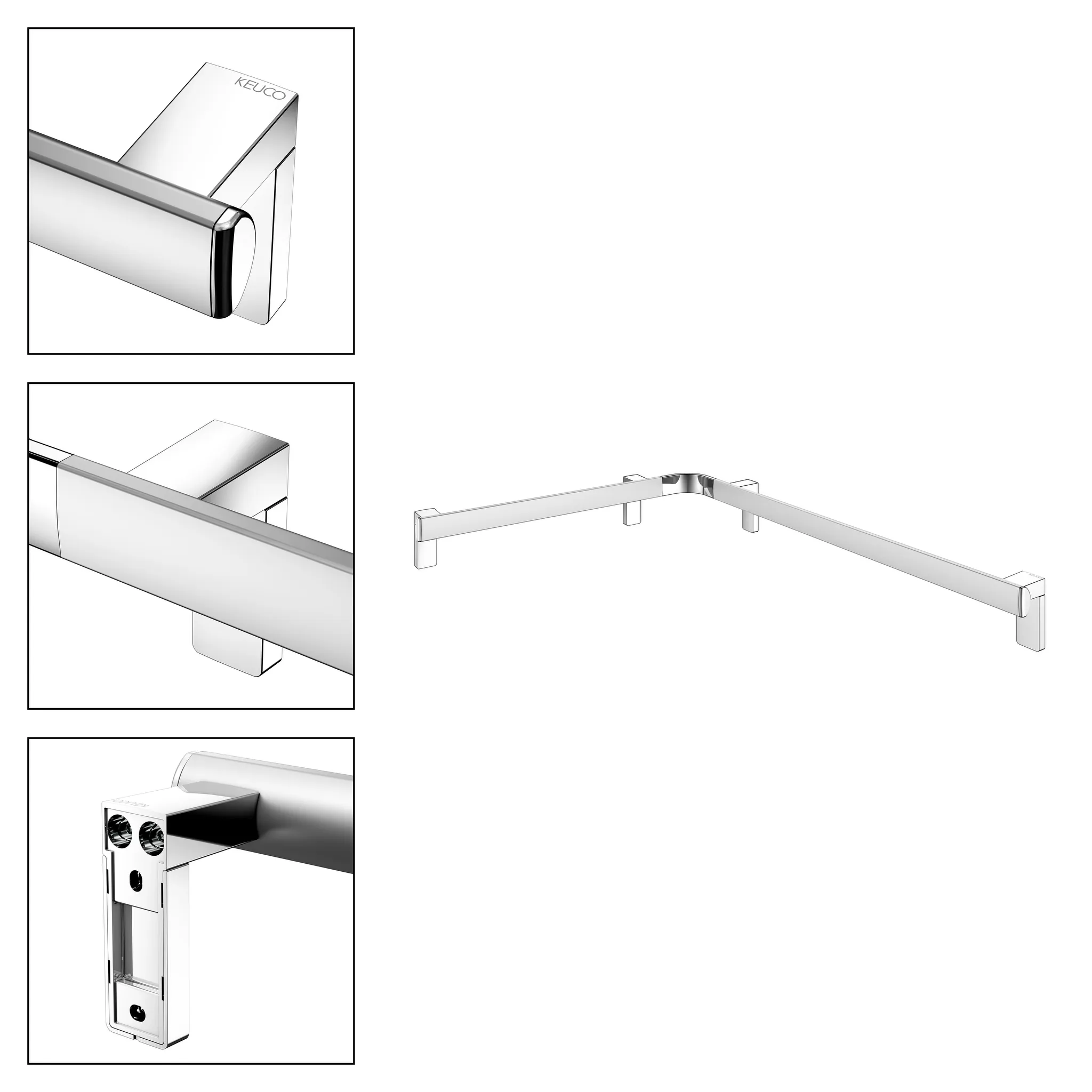 KEUCO AXESS Dusch- und Wannenhandlauf rechts 600/800 mm silber-eloxiert KEUCO AXESS Dusch- und Wannenhandlauf rechts 600/800 mm silber-eloxiert