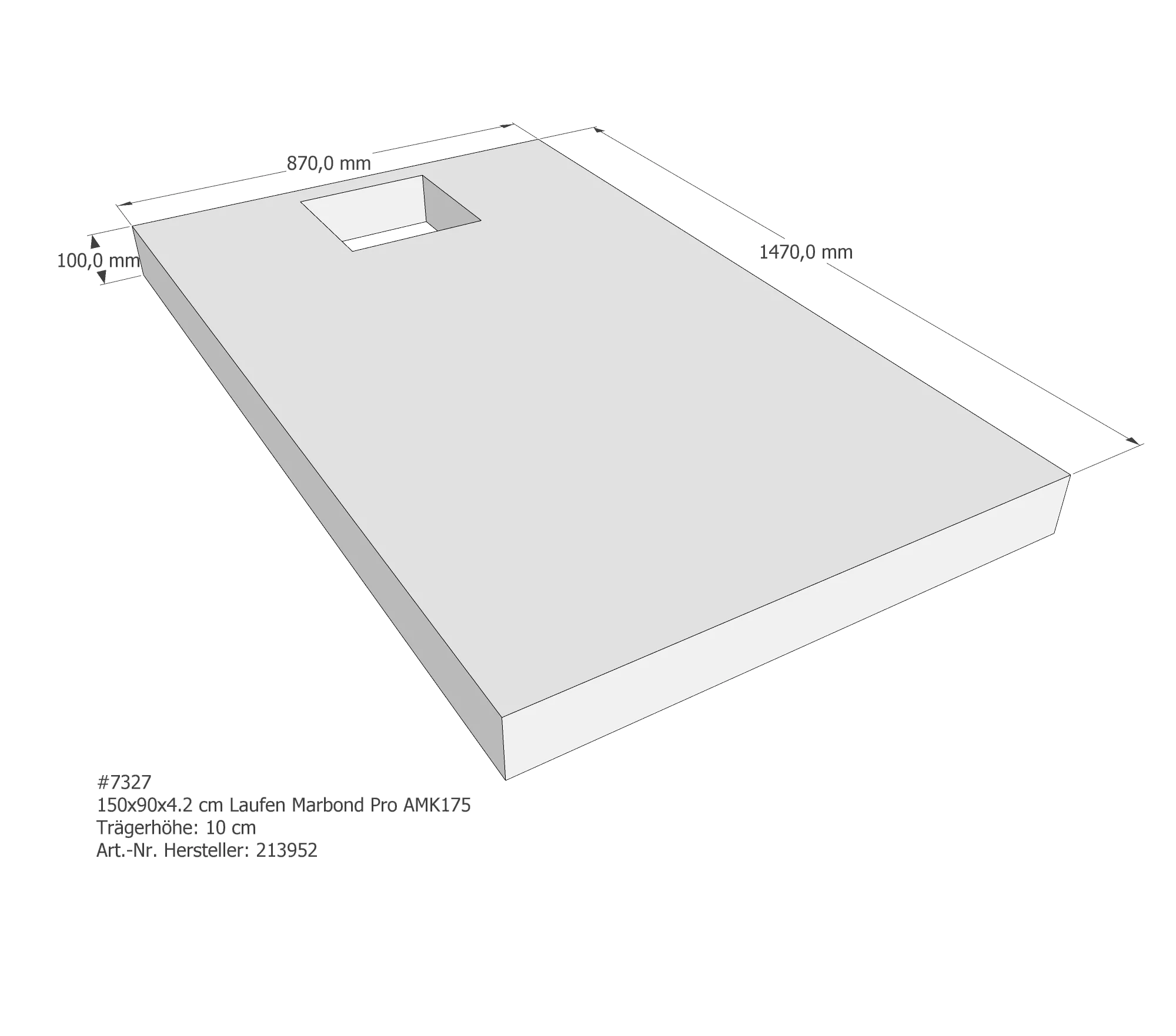 Duschwannenträger passend für Laufen Marbond_Pro 150 × 90 × 4,2 cm Duschwannenträger passend für Laufen Marbond_Pro 150 × 90 × 4,2 cm
