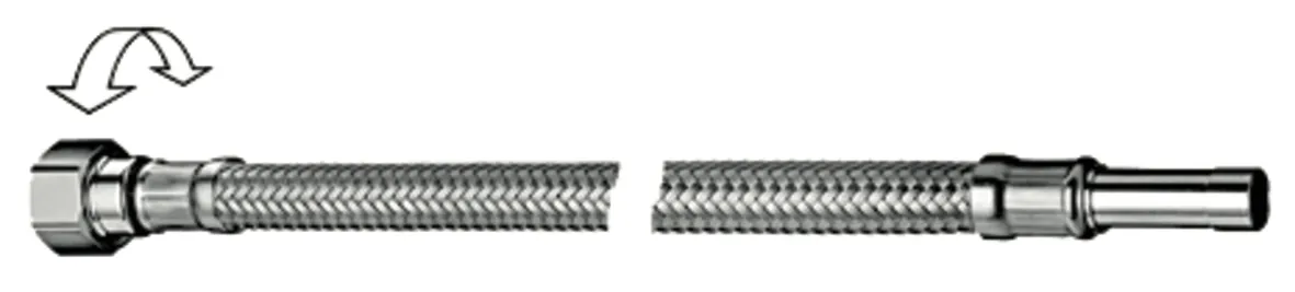 Schlauch Clean-Flex S, flexibel, 500 mm, Überwurfmutter G 3/8 IG mit vormontierter Dichtung, Rohrstutzen Ø 10 mm