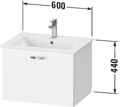 Duravit Waschtischunterschrank wandhängend „XBase“ 60 × 44 × 47,5 cm in Weiß Matt