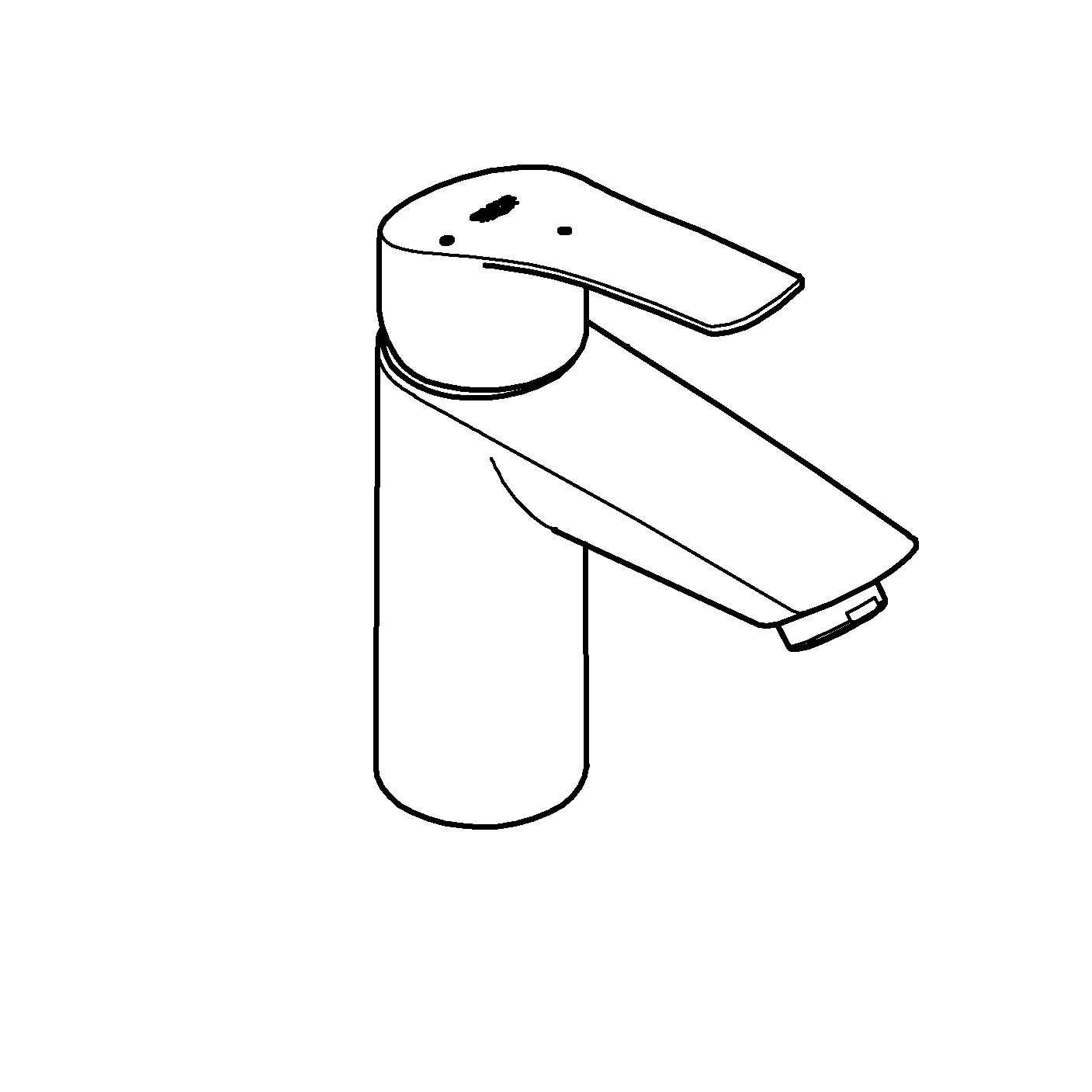 Einhand-Waschtischbatterie Eurosmart 23974_3, S-Size, Mittelstellung kalt, glatter Körper, Mousseur 3,5 l/min, chrom Einhand-Waschtischbatterie Eurosmart 23974_3, S-Size, Mittelstellung kalt, glatter Körper, Mousseur 3,5 l/min, chrom