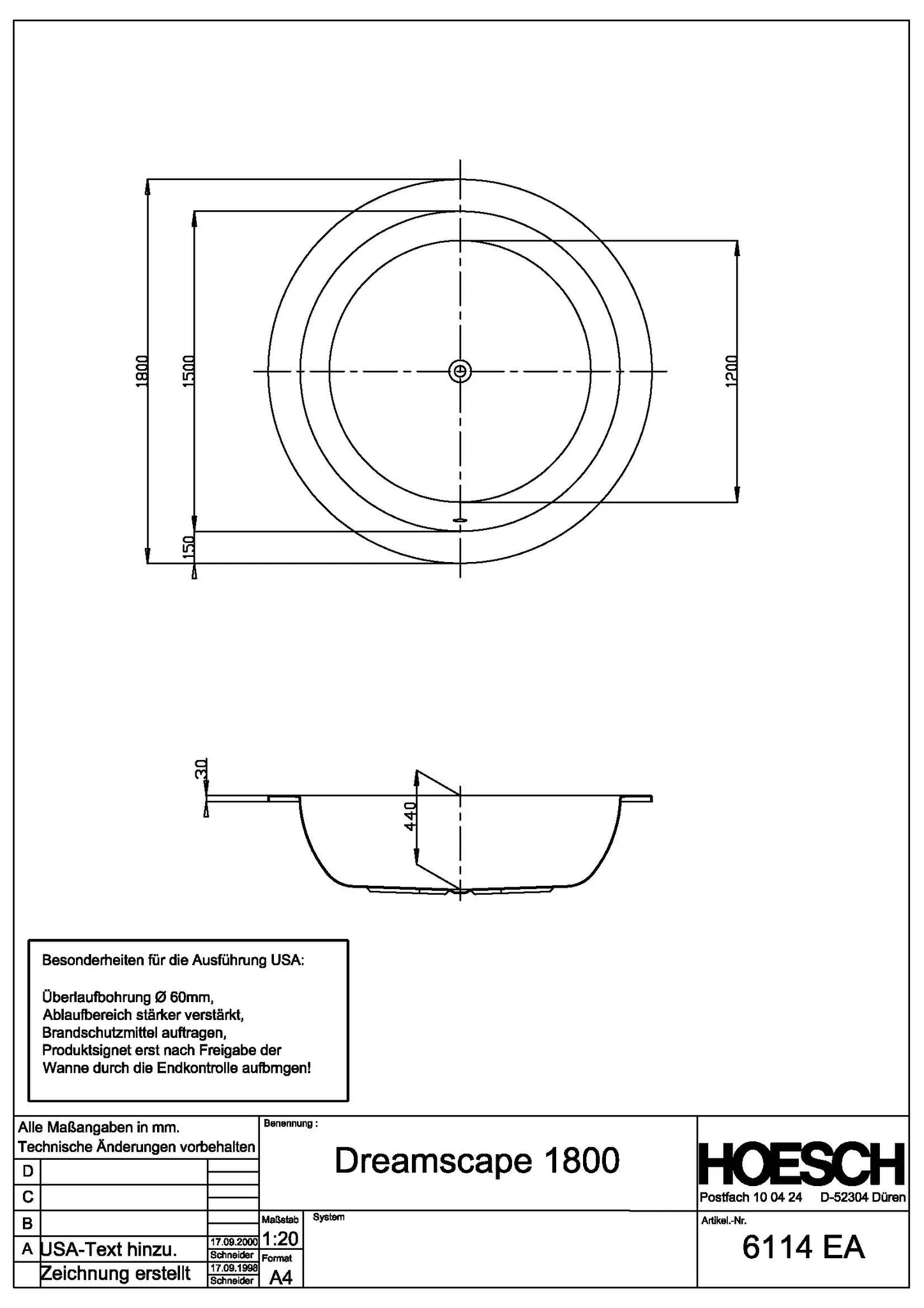 Hoesch Dreamscape Rund 1800 Weiß Hoesch Dreamscape Rund 1800 Weiß