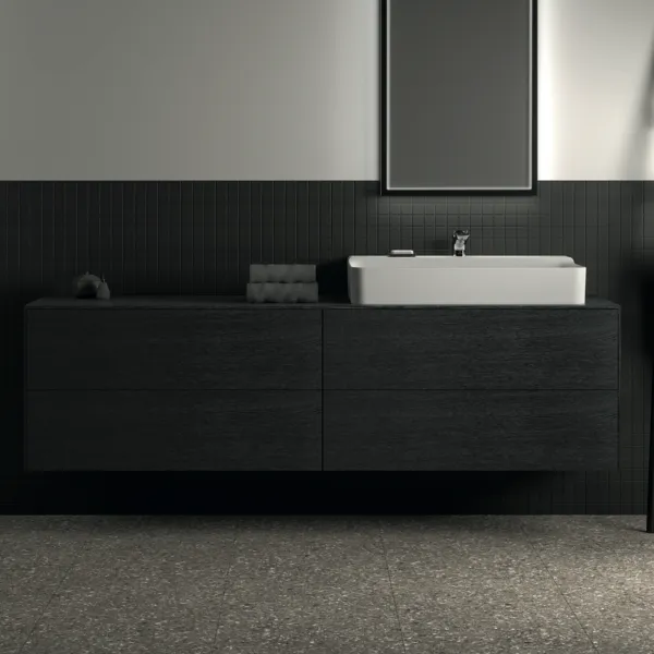 Ideal Standard Waschtischunterschrank „Conca“ 198,7 × 55 × 50,5 cm Eiche geflammt Furnier Ideal Standard Waschtischunterschrank „Conca“ 198,7 × 55 × 50,5 cm Eiche geflammt Furnier