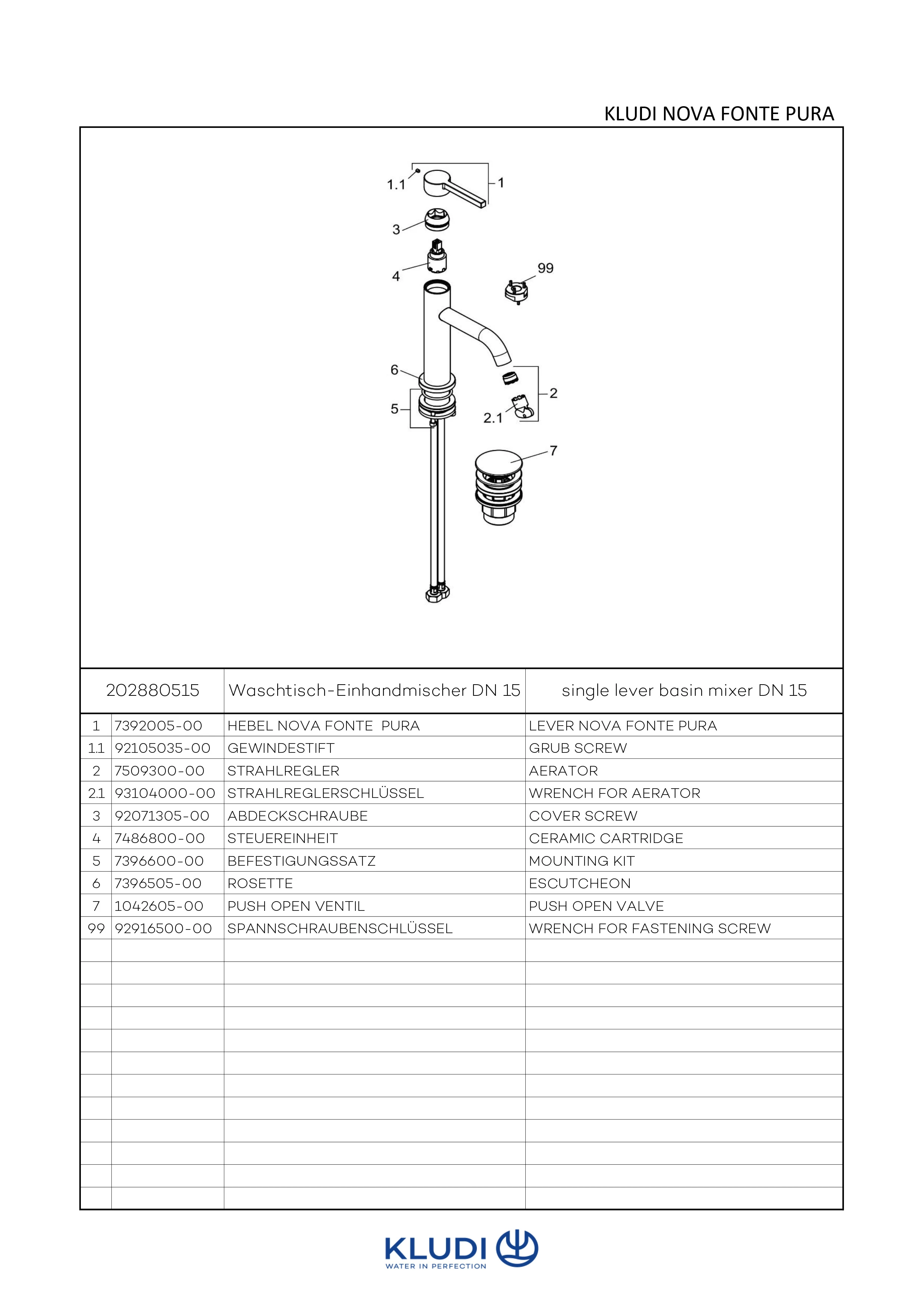 NOVA FONTE Pura WaschtischEHM 100 mit PushOpen chrom NOVA FONTE Pura WaschtischEHM 100 mit PushOpen chrom