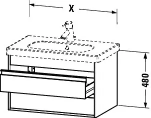 Duravit Waschtischunterschrank wandhängend „Ketho“ 80 × 48 × 45,5 cm in Weiß Hochglanz Duravit Waschtischunterschrank wandhängend „Ketho“ 80 × 48 × 45,5 cm in Weiß Hochglanz
