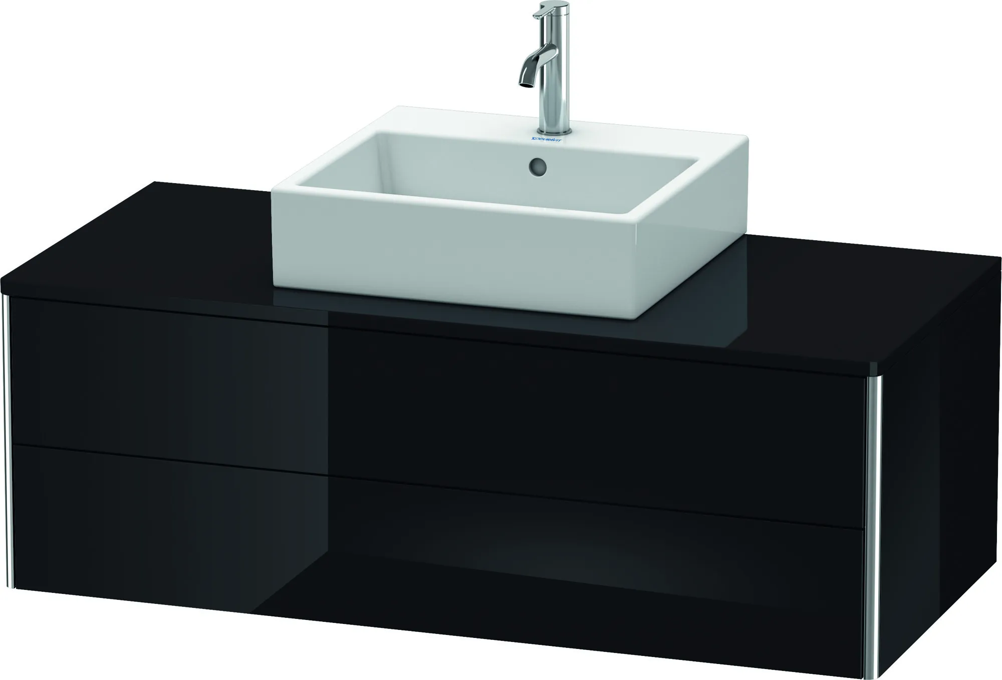 Duravit Waschtischunterschrank wandhängend „XSquare“ 120 × 40 × 54,8 cm Schwarz Hochglanz