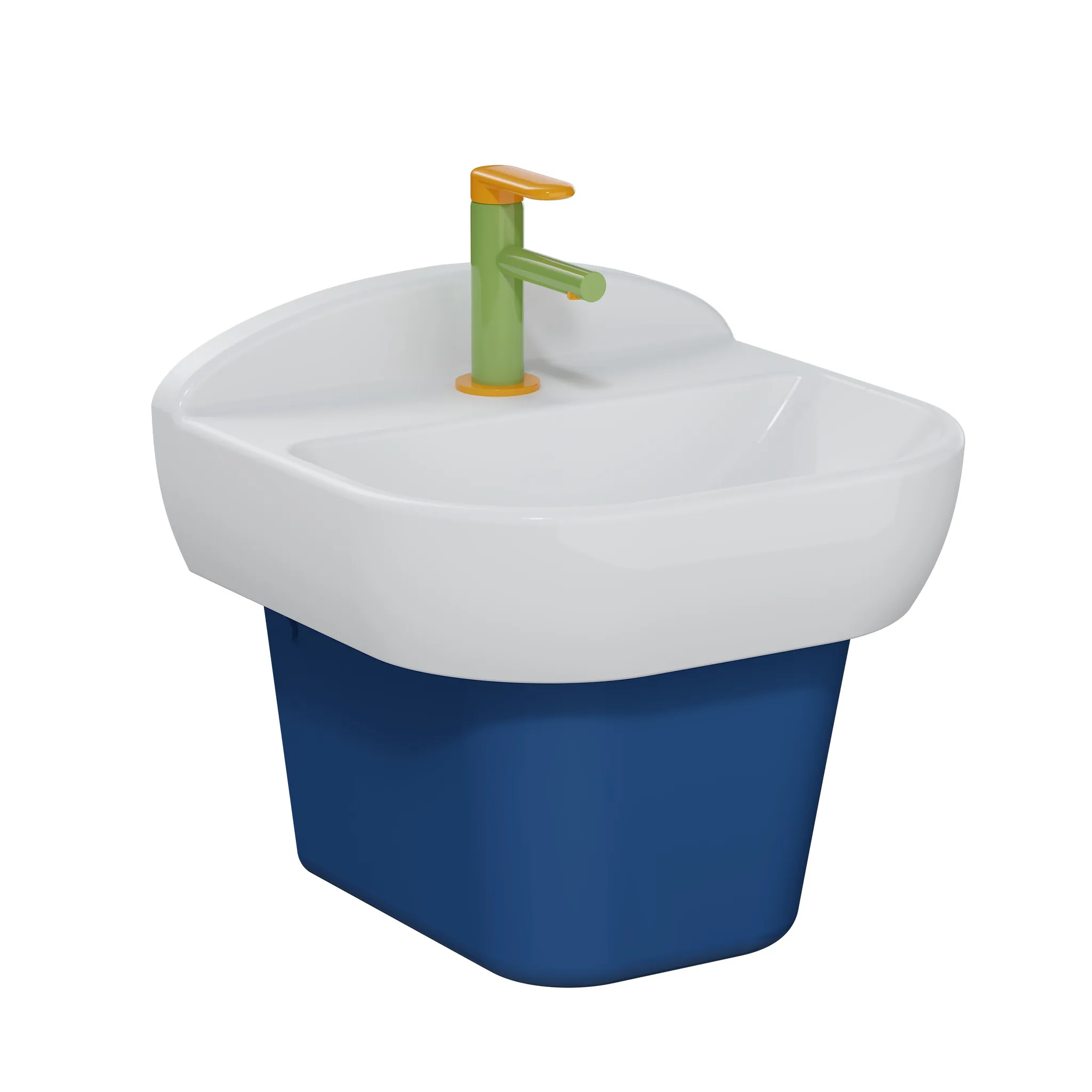 VitrA Sento Kids Waschtisch 45 cm, weiß Hochglanz, mit Hahnloch ohne Überlaufloch