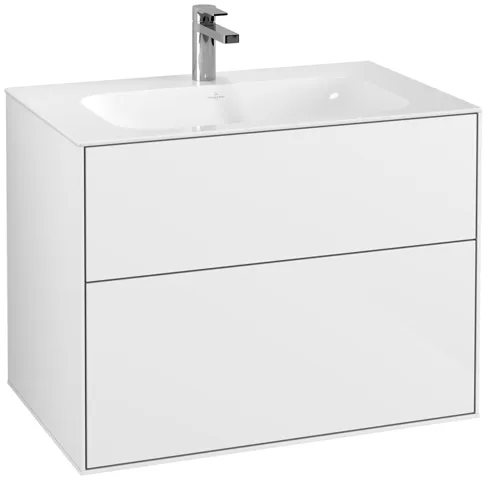Villeroy & Boch Waschtischunterschrank „Finion“ für Schrankwaschtisch 796 × 591 × 498 mm Glossy White Lacquer, für Becken mittig Villeroy & Boch Waschtischunterschrank „Finion“ für Schrankwaschtisch 796 × 591 × 498 mm Glossy White Lacquer, für Becken mittig