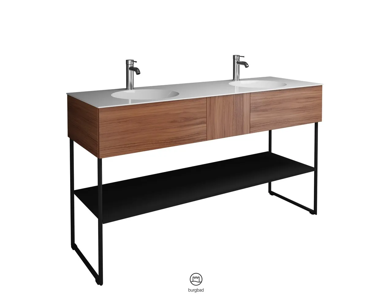 burgbad Coco HGL Mineralguss-Waschtisch inkl. Waschtischunterschrank, 505x1506x870mm burgbad Coco HGL Mineralguss-Waschtisch inkl. Waschtischunterschrank, 505x1506x870mm