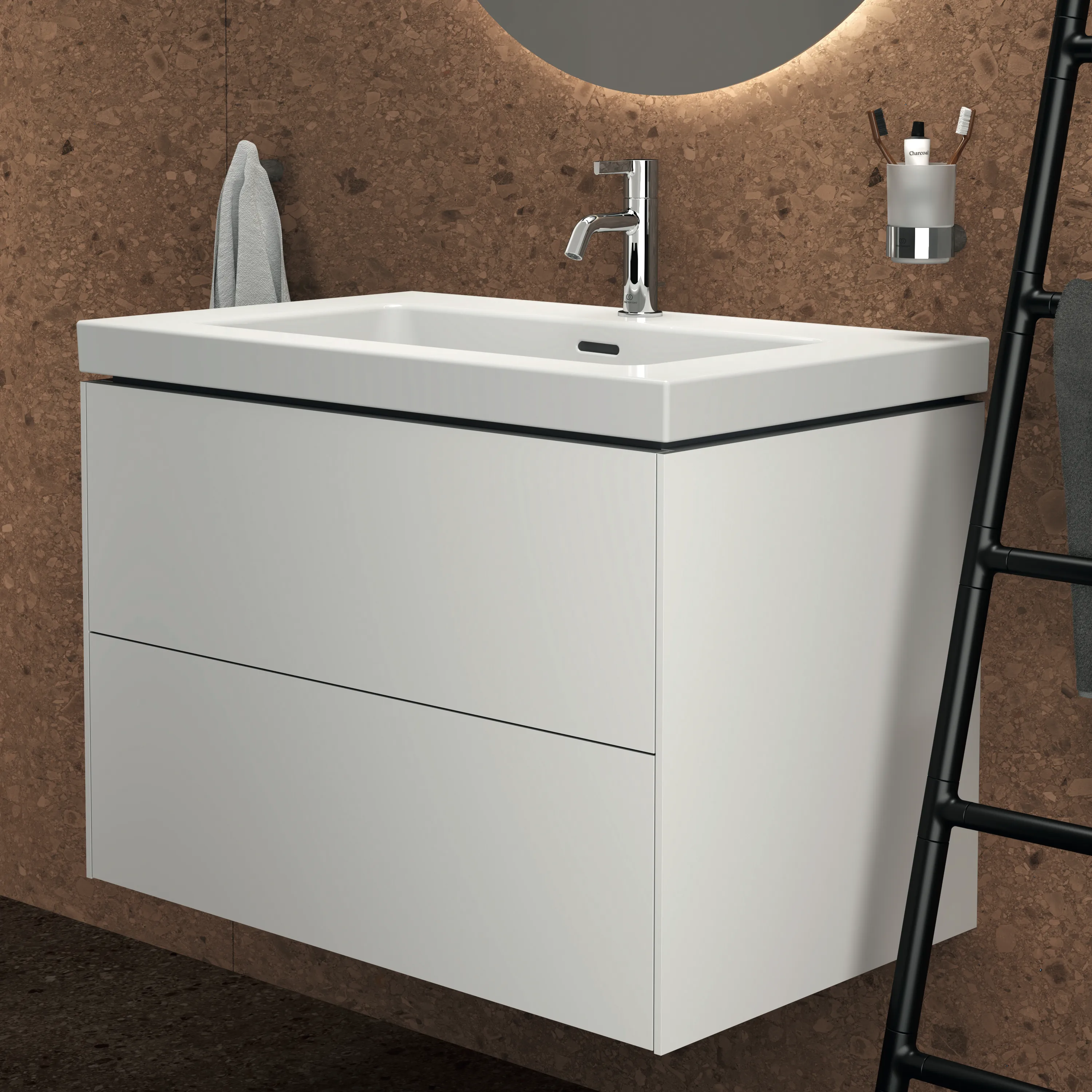 Waschbecken „Extra“ 81 × 51 × 15 cm, Hahnlochposition mittig in Weiß Waschbecken „Extra“ 81 × 51 × 15 cm, Hahnlochposition mittig in Weiß
