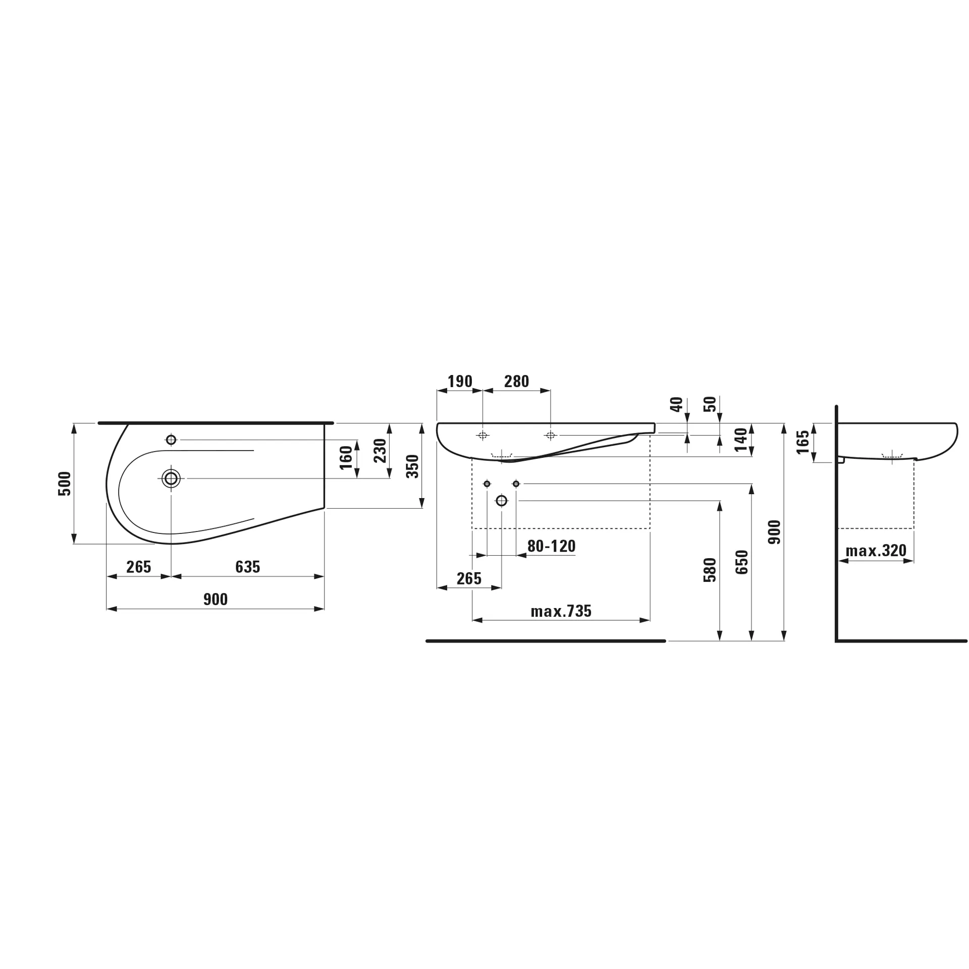 Waschbecken „Ilbagnoalessi“, Hahnlochposition mittig in Weiß Waschbecken „Ilbagnoalessi“, Hahnlochposition mittig in Weiß