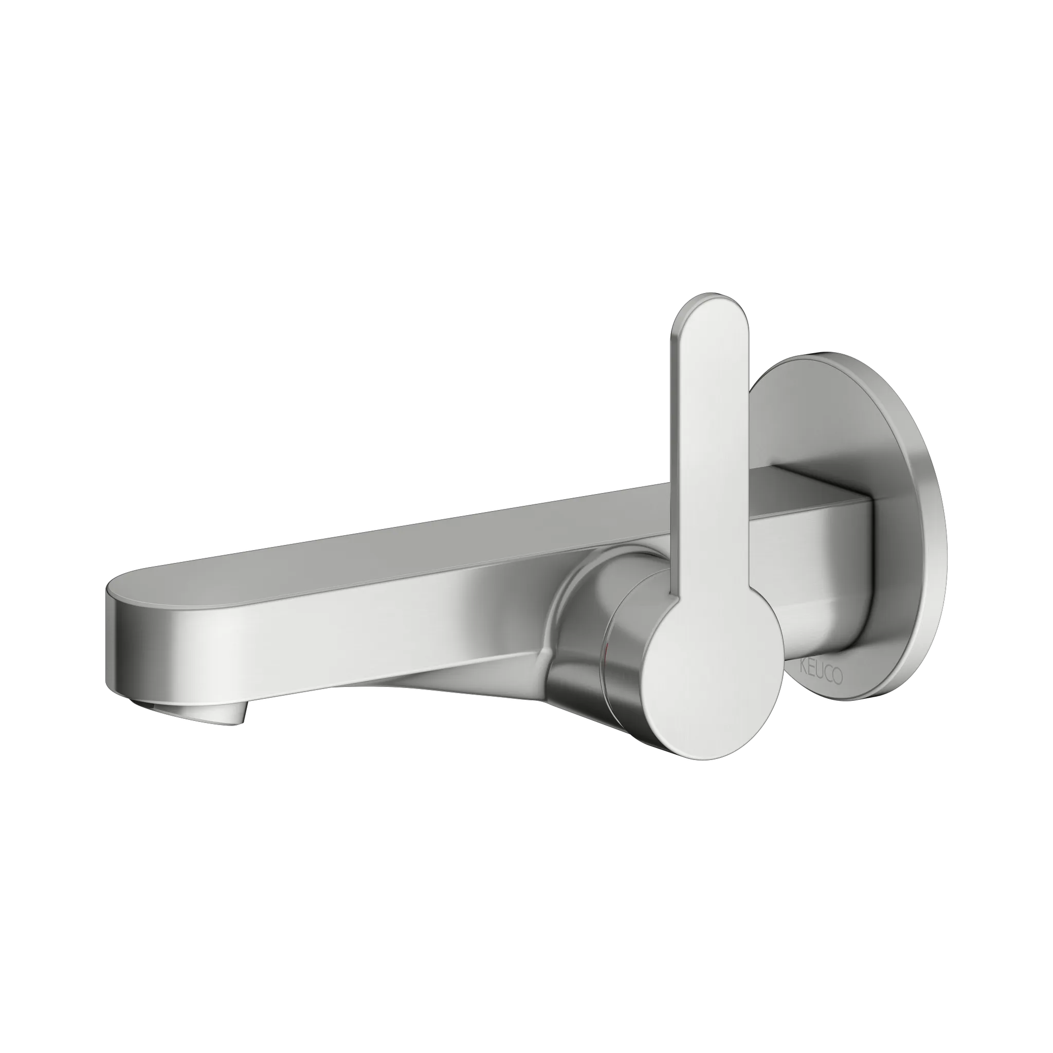 KEUCO IXMO Einhebel-Waschtischmischer Unterputz 1 Loch IXMO Flat für Wandmontage, rund Ausladung 165 mm/IXMO Flat Edelstahl-finish