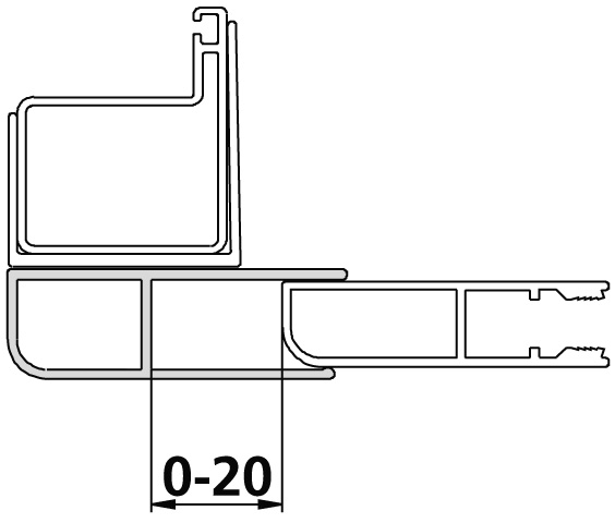 Kermi Duschdesign Kombiprofil „NOVA 2000“ 1850 mm in Silber Mattglanz