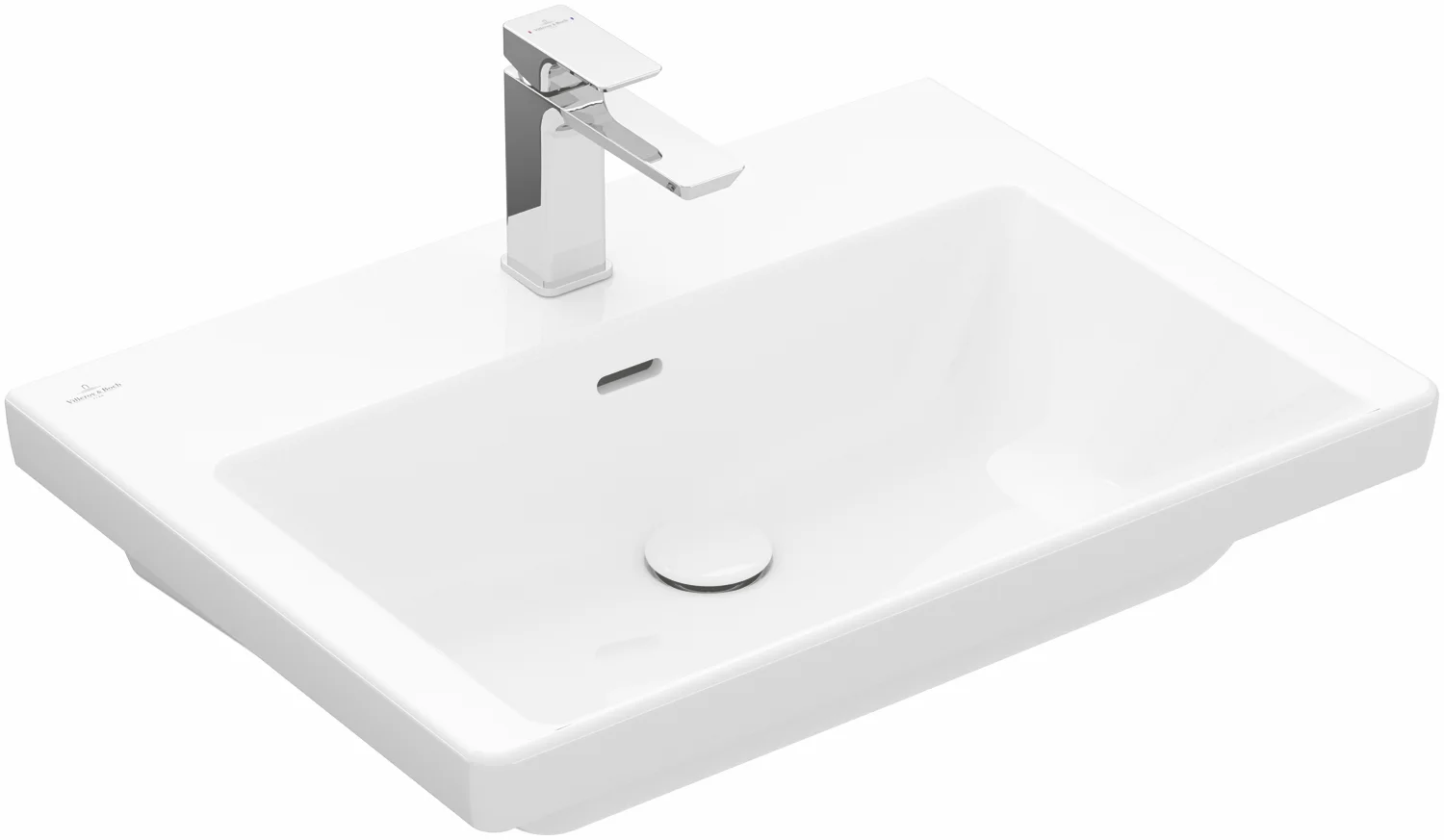 Villeroy & Boch Schrankwaschtisch Subway 3.0, 4A7066, weiß Alpin CeramicPlus, 165x650x470 mm, TitanCeram, glänzend, ohne Überlauf, für 3-Loch-Armatur