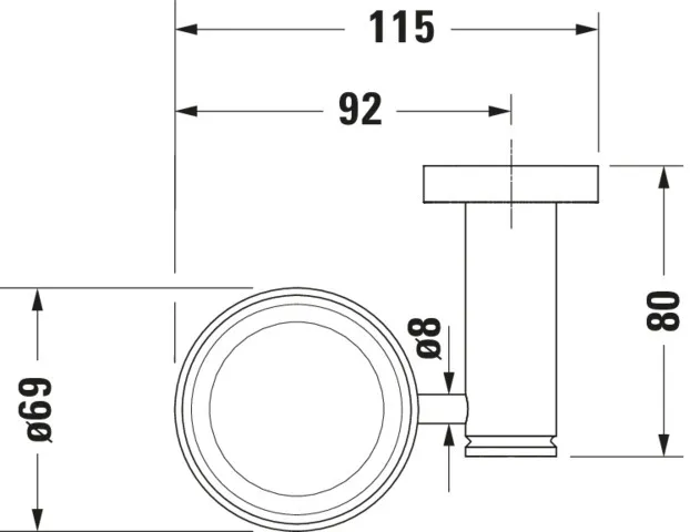 Duravit Glashalter „D-Code“ Glas links, matt, chrom in chrom / weiß /, Befestigung sichtbar, links Duravit Glashalter „D-Code“ Glas links, matt, chrom in chrom / weiß /, Befestigung sichtbar, links
