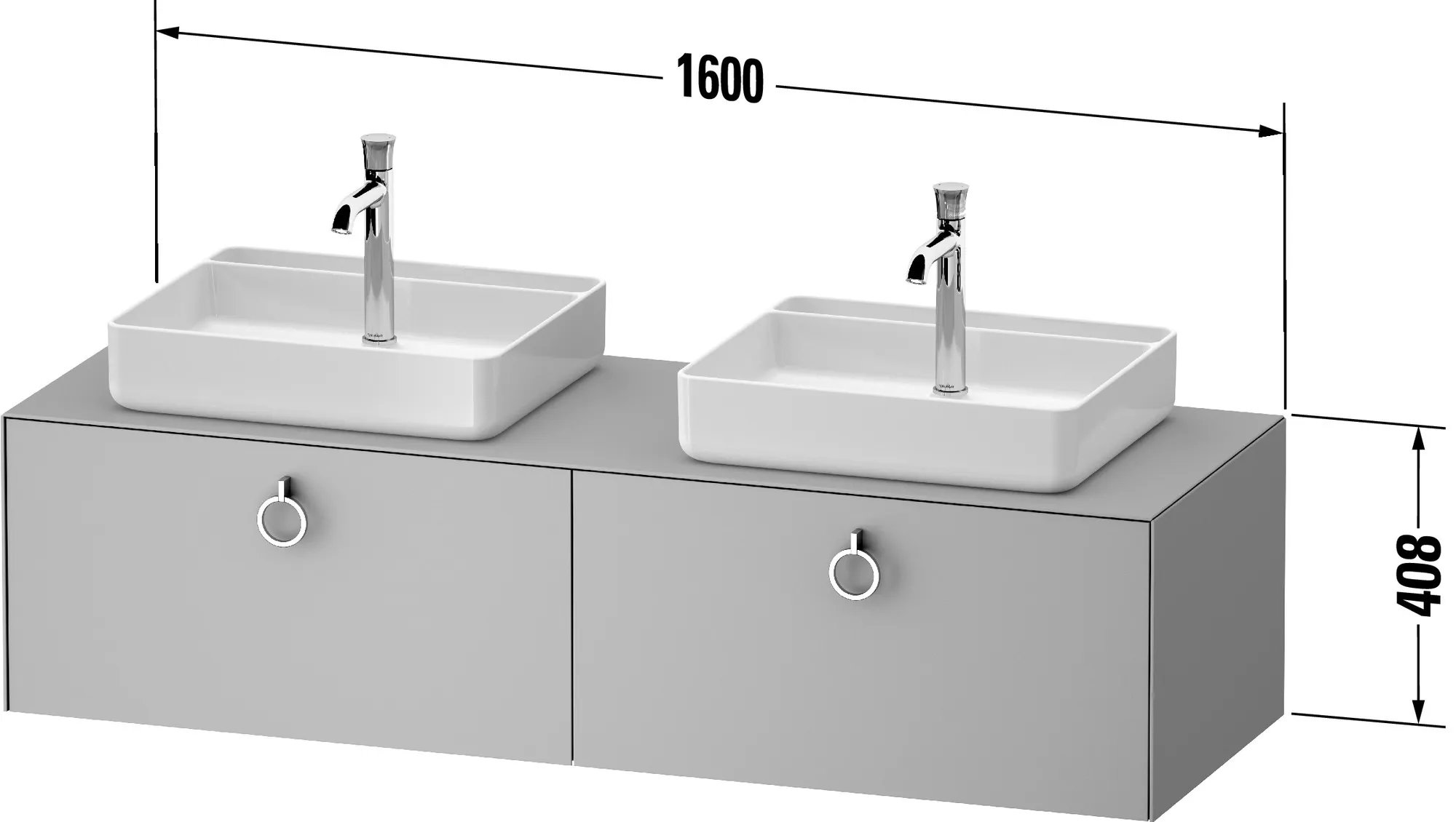 Duravit Waschtischunterschrank wandhängend „White Tulip“ 160 × 40,8 × 55 cm Duravit Waschtischunterschrank wandhängend „White Tulip“ 160 × 40,8 × 55 cm