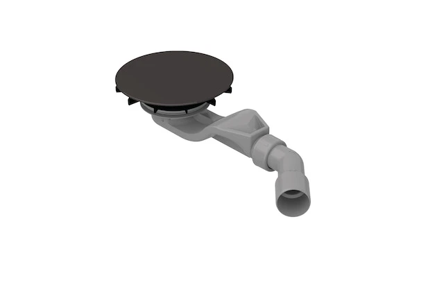 Bette Ablaufgarnitur BetteAir 30 DW Smoke Antirutsch Pro, seitlich, 0,6 l/s, Ab- und Überlauf, Duschwanne/Duschfläche, 300x230x152 mm, glasierter Titan-Stahl