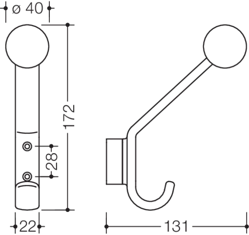 HEWI Handtuchhaken „Serie 477“