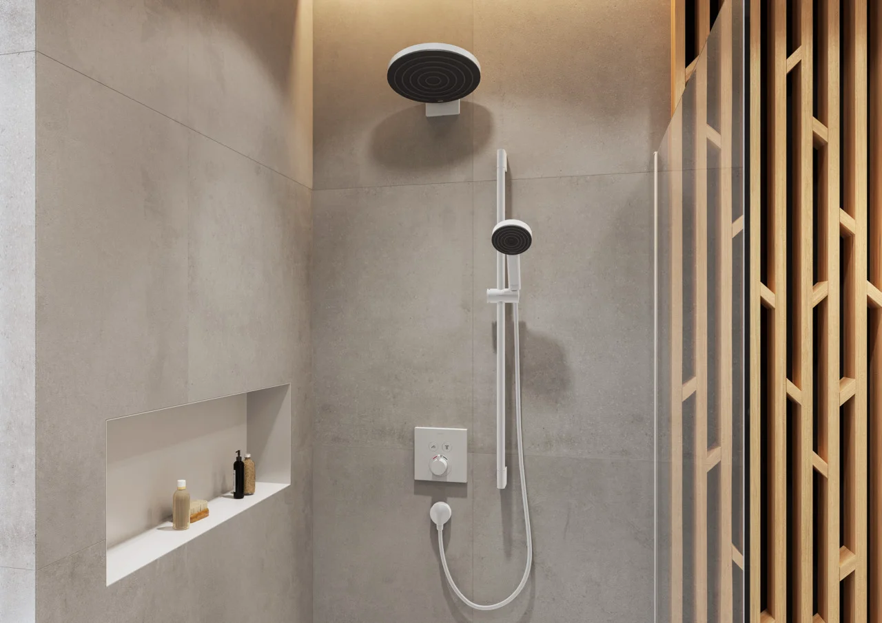 Hansgrohe XtraStoris Original Wandnische mit Rahmen, 300 x 900 x 100 mm, Mattweiß, Edelstahl V2A pulverbeschichtet