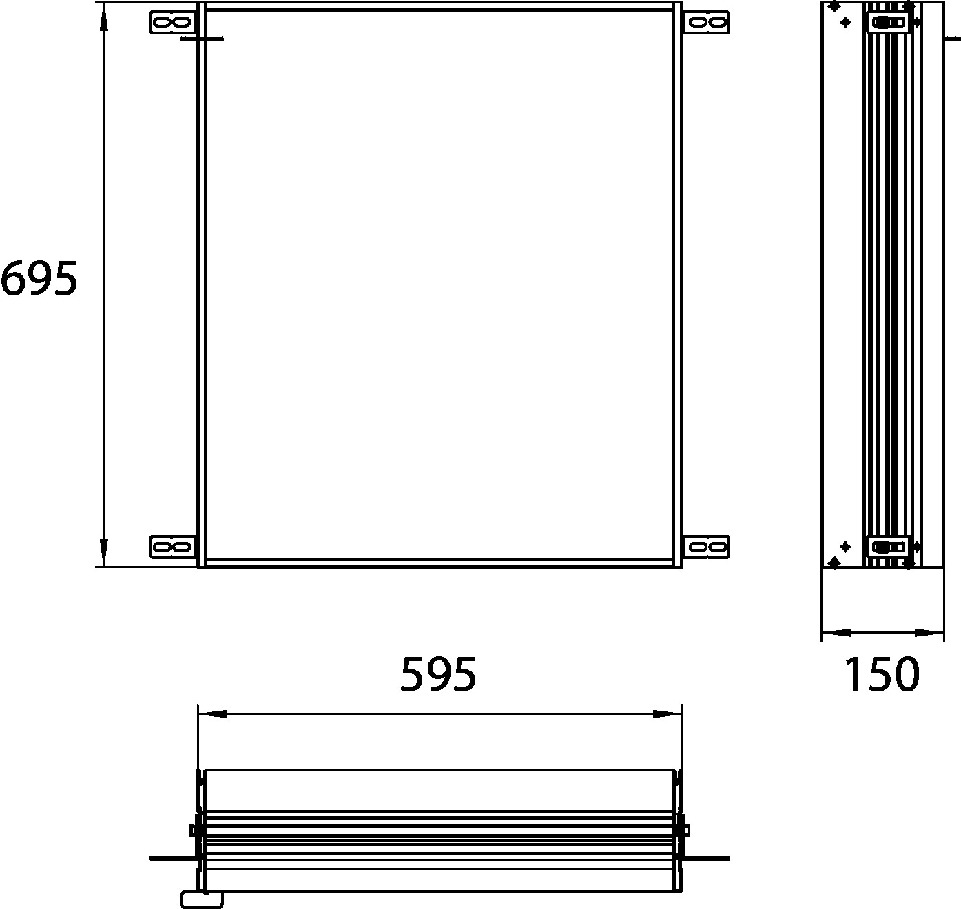 emco Unterputz-Einbaurahmen für Spiegelschrank „asis evo“ 59,5 × 69,5 × 1,5 cm 