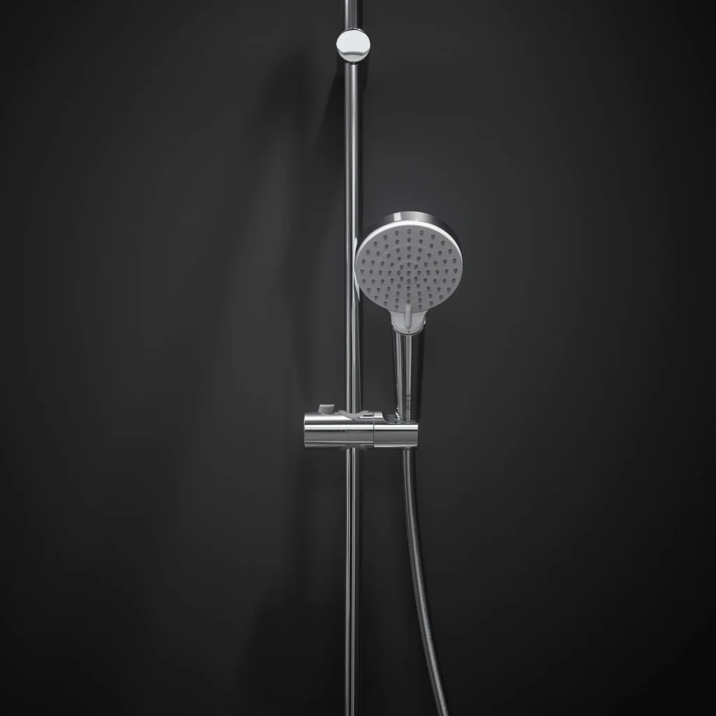 Hansgrohe Crometta Handbrause Vario EcoSmart, 100 mm Brausekopfgröße, Rain & IntenseRain Strahlart, weiß/chrom, G 1/2 Anschlussgewinde