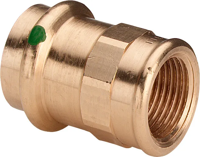 „Sanpress“ Übergangsstück mit 1 Muffe und Innengewinde 28 mm × 1/2″ „Sanpress“ Übergangsstück mit 1 Muffe und Innengewinde 28 mm × 1/2″
