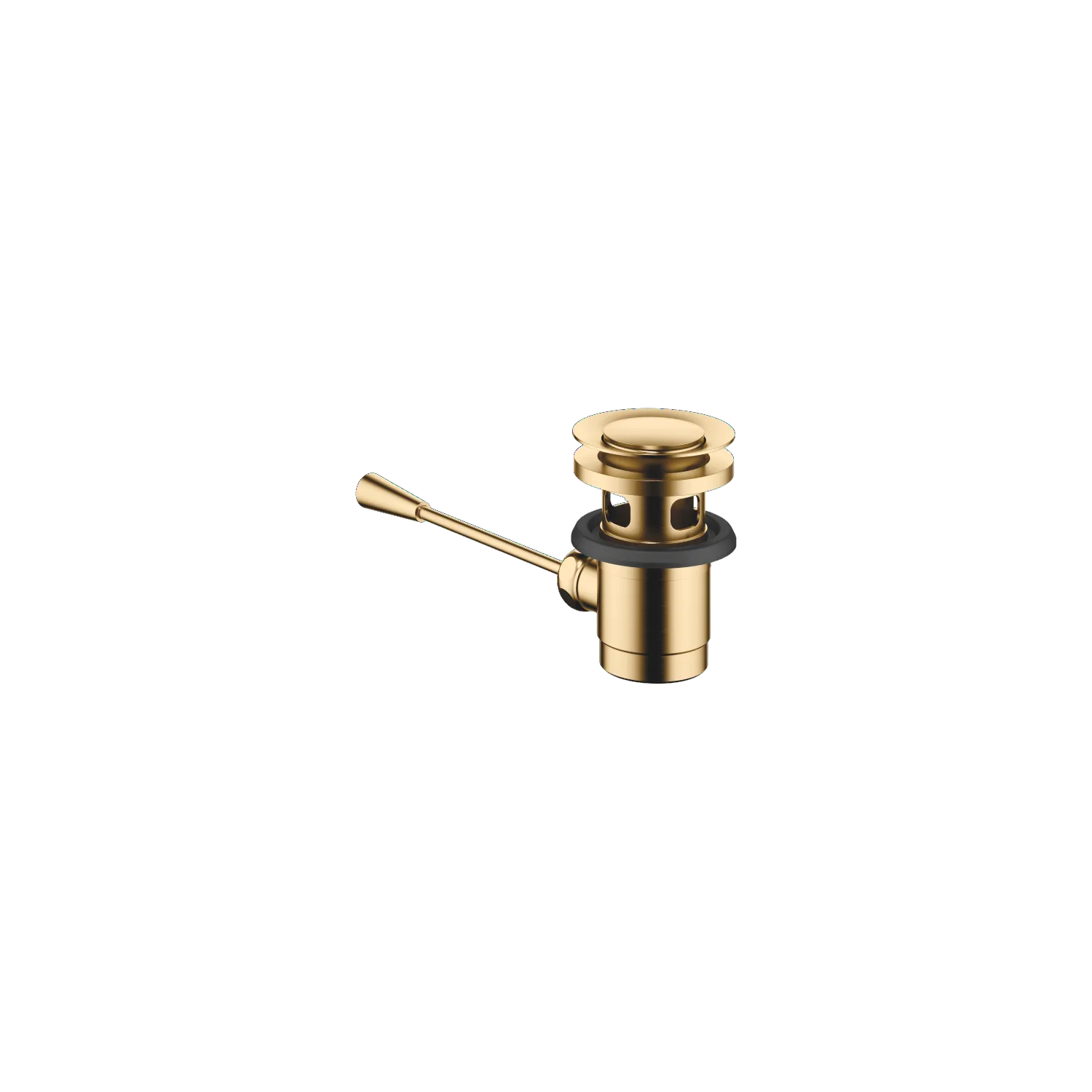 Dornbracht Ablaufgarnitur SERIENNEUTRAL Messing gebürstet (23kt Gold), 1 1/4", Kniehebel 185 mm – nur für Becken mit Überlauf geeignet Dornbracht Ablaufgarnitur SERIENNEUTRAL Messing gebürstet (23kt Gold), 1 1/4", Kniehebel 185 mm – nur für Becken mit Überlauf geeignet